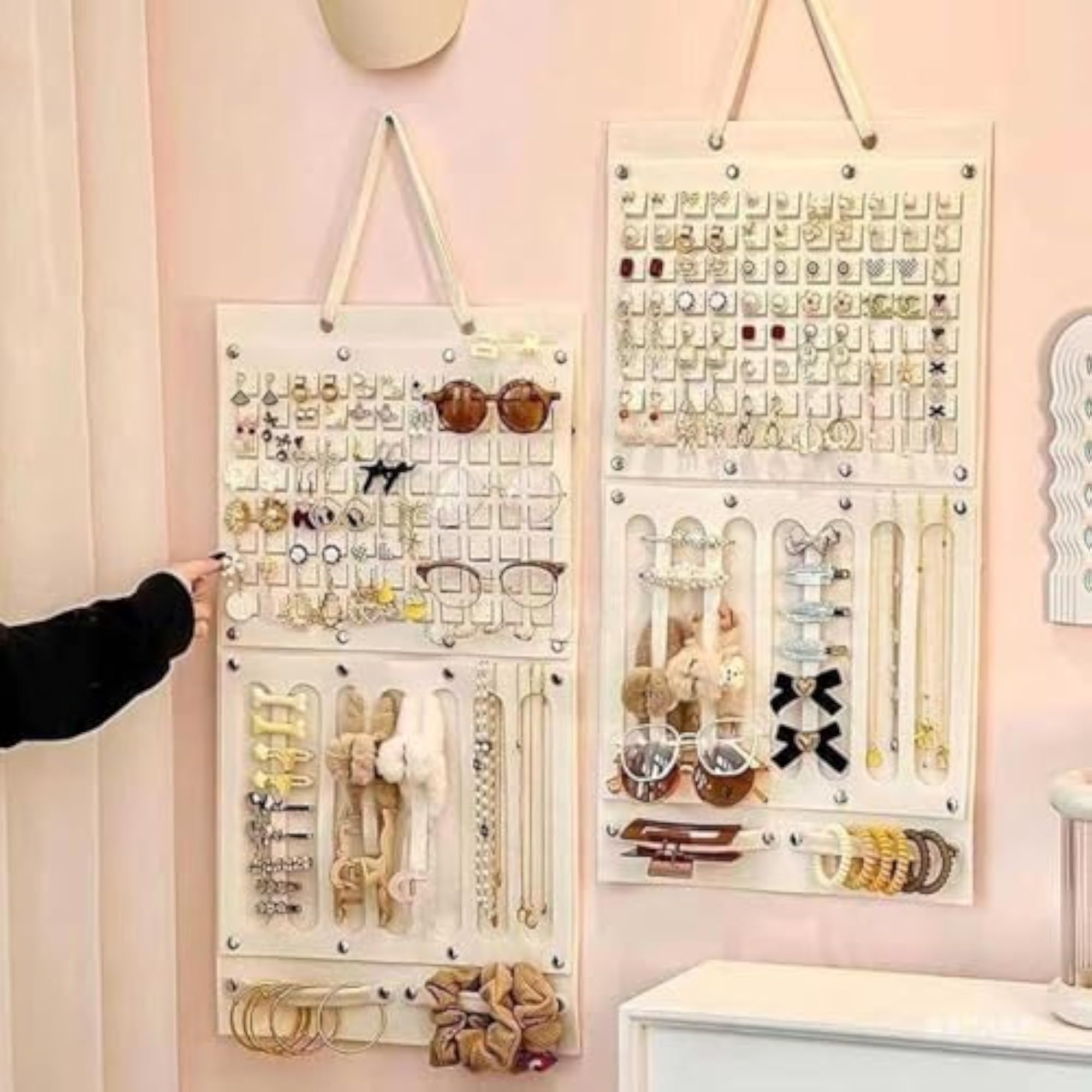 Set of 2 Wall Pockets for Over the Door Storage